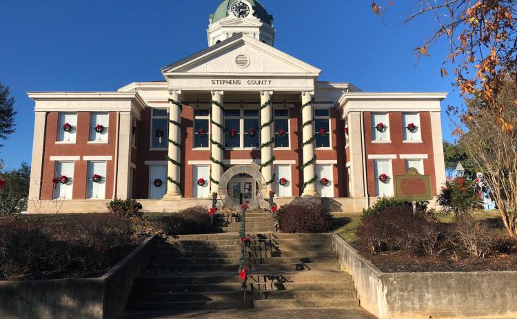 The historic Stephens County Courthouse is dressed up for Friday and Saturday’s Christmas Fest.