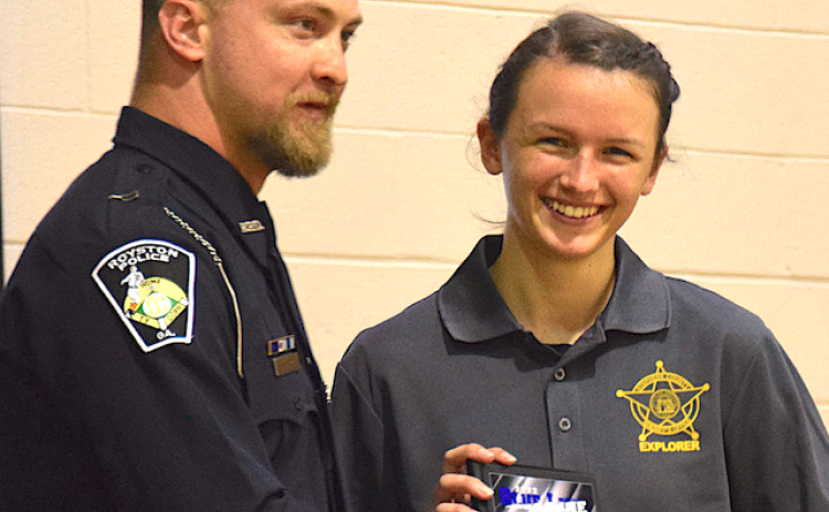 Abby Burkhart of Stephens County (right) won two competitions staged  during an Explorers Academy held in Royston. Burkhart won for the written exam and the driving course.