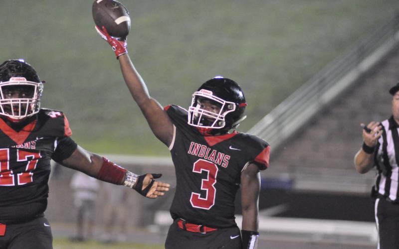 MJ Jones reacts to recovering a fumble. Photo by: Marcus Etienne