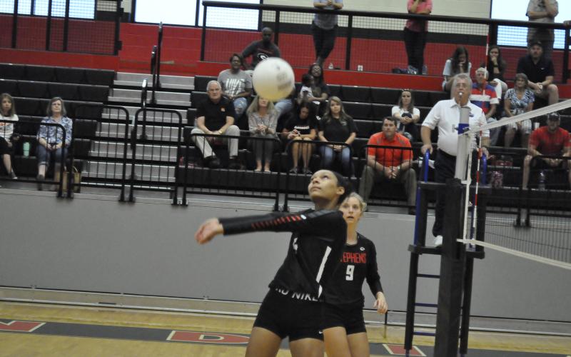 Briana Wortman bumps the ball for SCHS