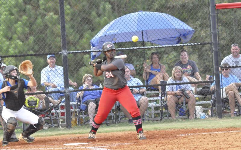 Samara Walker eyes a pitch
