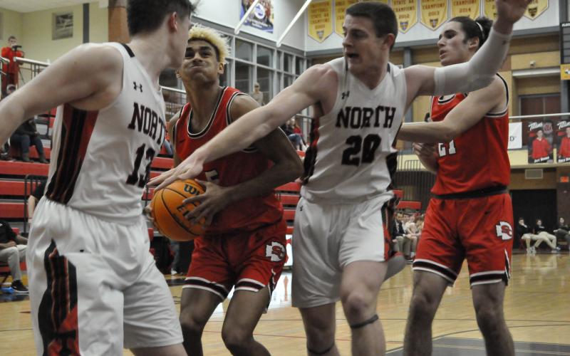Javian Hightower goes up for two