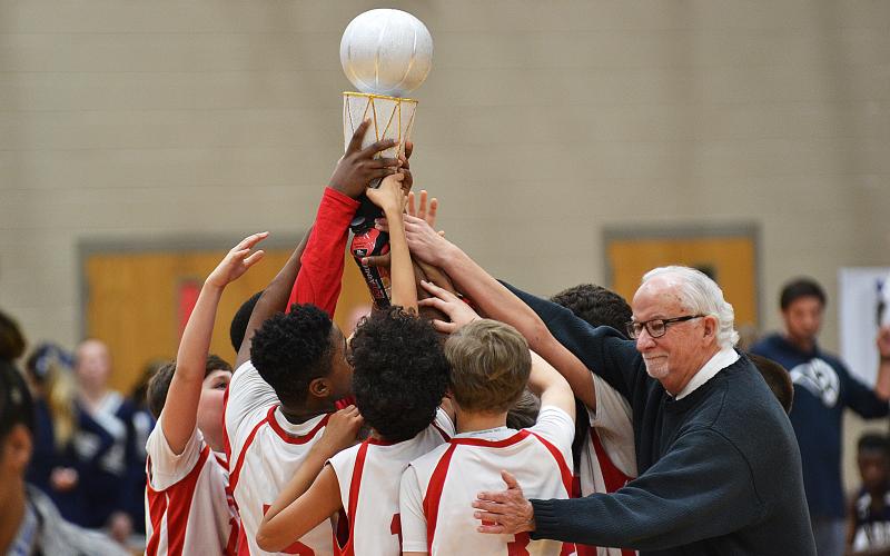 SCMS seventh grade hoist championship trophy