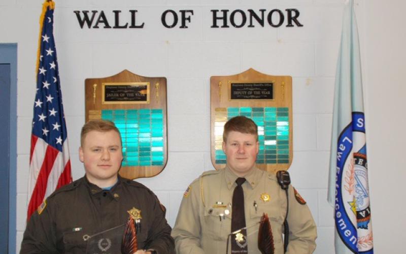 Alex Vaughn (left) was named jailer of the year while Kylar Jameson was named deputy of the year.