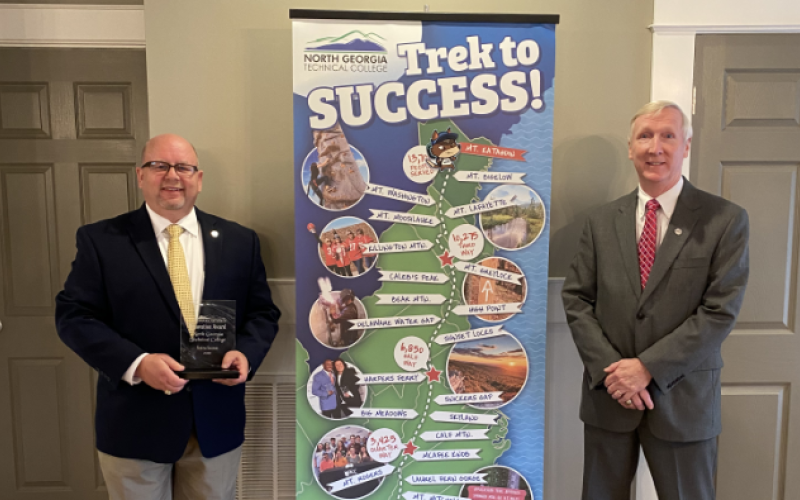 Pictured receiving the award for NGTC are president Dr. Mark Ivester and vice president of economic development Keith Powell.