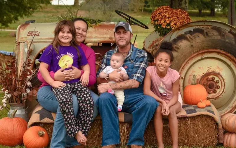 The Johnson family includes father Zachary, mother Jennifer and daughters  Ily, Ember and Aurora.