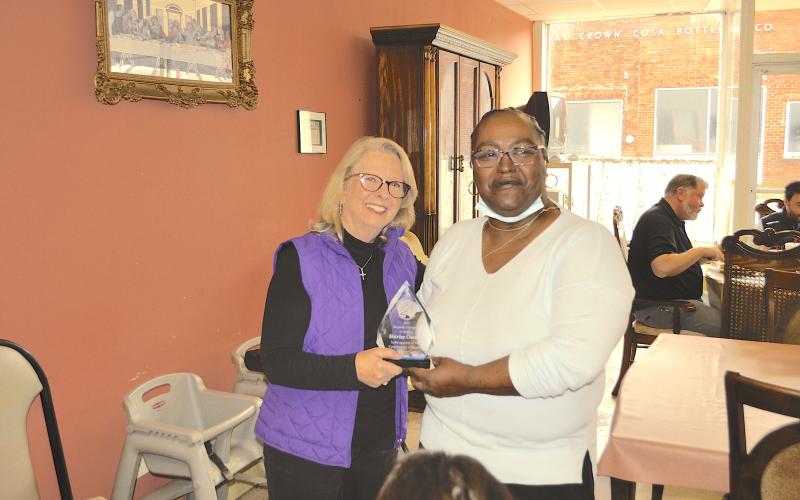 Pictured, left to right, are Center for Wellness and Recovery founder and CFO Kathy Whitmire and Recovery Champion award winner Shirley Combs.Shirley Combs