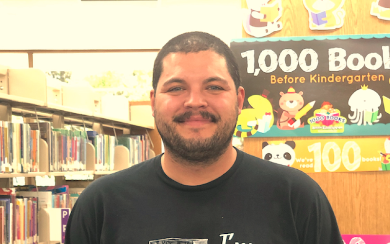 New library manager Justin Haynes.