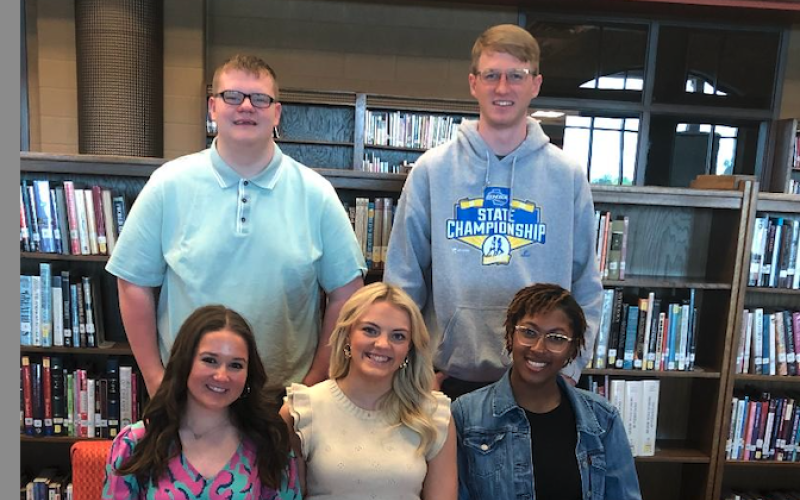 Rotary Club of Toccoa's Top 5 seniors for 2024 were; front row, left to right, Katheryn Oldham, Sailor Ott, and A'Niya Mayweather. Back row, left to right, Garvin Robinson and Micah Burkhart.