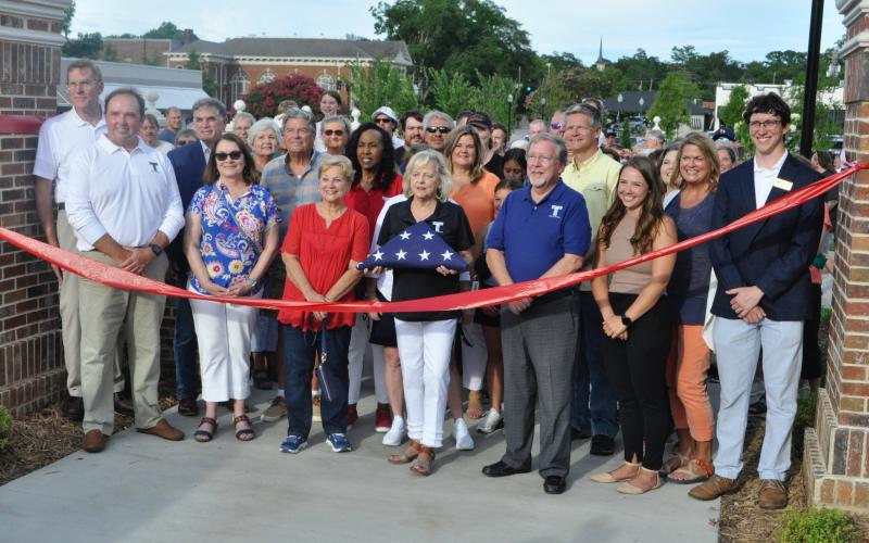 Upward of 60 people attended the ribbon-tying greenspace ceremony.