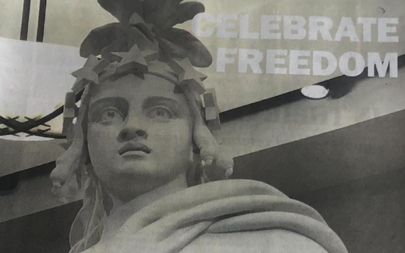 Pictured is the Statue of Freedom at the capitol in Washington, D.C.