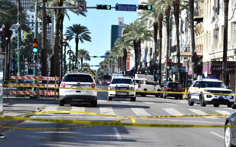 The scene in New Orleans following the New Years Eve attack