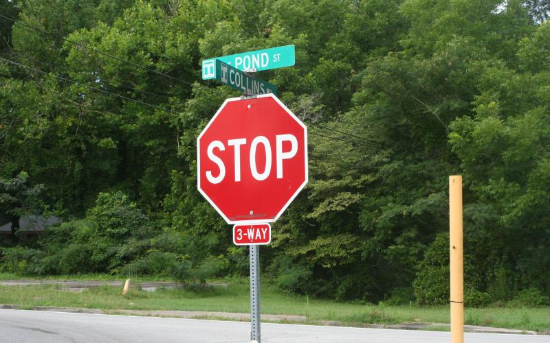 On Thursday, July 17, the Toccoa Police Department converted the intersection at S. Pond Street and Collins Road to a three-way intersection. Photo by Laura Shaw