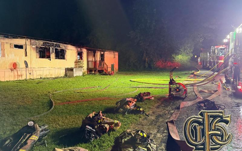 In the last week, firefighters have responded to at least two fires, including one above on W. Tugalo Street on Aug. 13 and another, seen below, in the area of Collins Street and Sunset Lane just after midnight on Tuesday morning, Aug. 19. Submitted