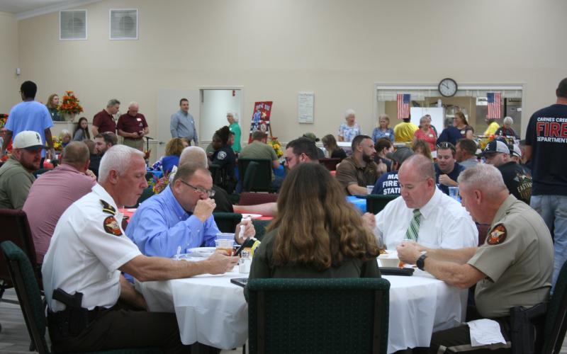 A luncheon was held to honor local first responders at Grace Baptist Church on Sept. 11. Members of the Stephens County Sheriff's Office attended the event. Laura Shaw/The Toccoa Record