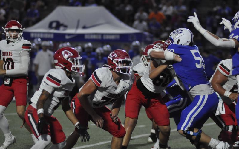 The Stephens County Indians fell in a close game against Oconee County, 28-24, on Friday, Sept. 13. Tom Law/The Toccoa Record