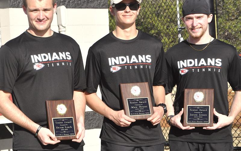 Devon Lynch, Alex Bront, and Jaron Jones were honored on Senior Day.