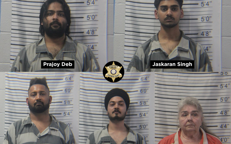 The Stephens County Sheriff's Office arrested five individuals for selling nicotine products to minors.