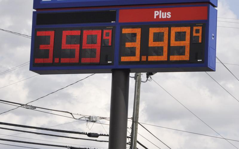 Gas prices are on the rise across the country, including here in Stephens County. This was at the Raceway gas station on Big A Road on Tuesday afternoon, March 10.