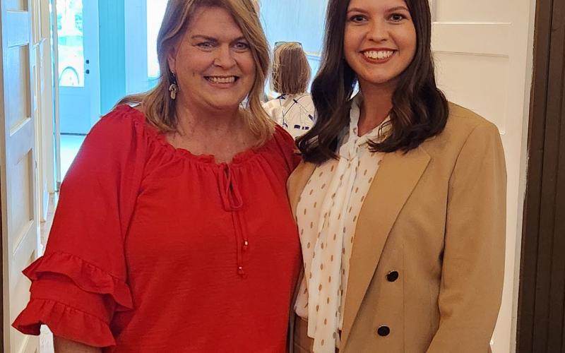 On Tuesday, May 5, the Toccoa-Stephens County Chamber of Commerce hosted a meet and greet at the Venue at the Star Theatre in downtown Toccoa for president-elect Tessa Reavis, right. Julie Paysen, left, current Chamber president, is stepping down at the end of June after 11 years in the role. Reavis, who has been training with Paysen since April 6, will take on the role on July 1.
