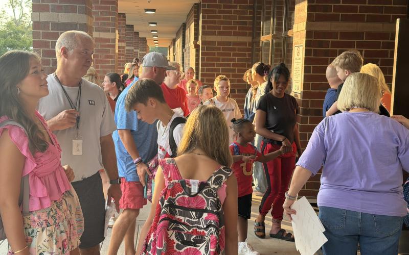 Students and their families shuffled into Eastanollee Elementary on the first day of school Wednesday.