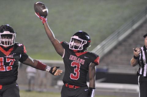 MJ Jones reacts to recovering a fumble. Photo by: Marcus Etienne