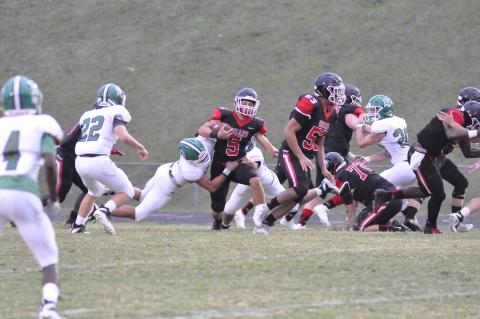 Hudson Spurlock evading the Franklin defense- Photo by: Marcus Etienne