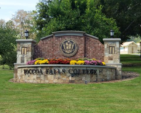 The sign at the entrance to Toccoa Falls College is beckoning new students for the upcoming fall semester.