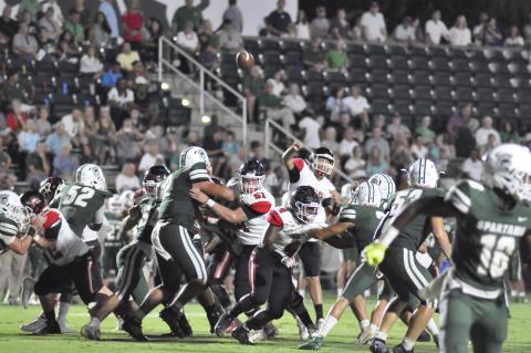 Stephens County Kenny Colwell throws pass against Athens Academy  