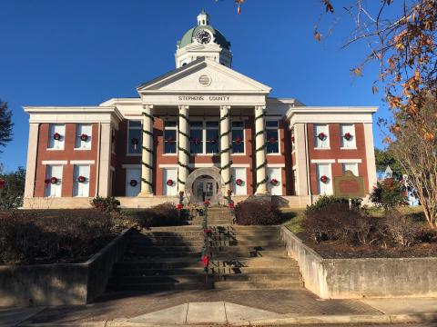 The historic Stephens County Courthouse is dressed up for Friday and Saturday’s Christmas Fest.