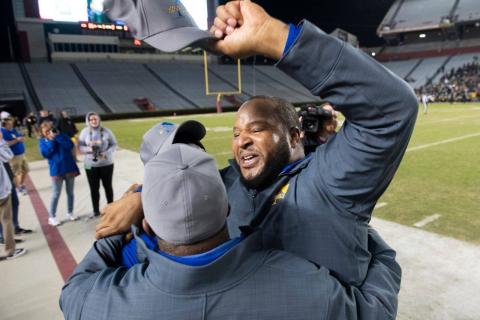 Stephens County graduate Quinnon Isom celebrates state title. - For the Record 