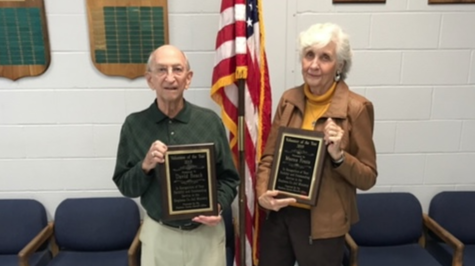 2019 jail ministry volunteers of the year are David Beack (left) and Myrna Foutz (right).