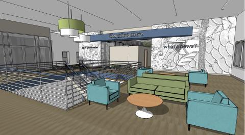  This is an artist’s concept of the new Thomas and Tommy and Bernice Irvin Atrium under construction at Piedmont College.