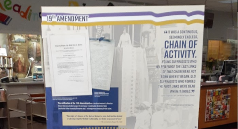  This is part of the Rightfully Hers exhibit now on display at the library.