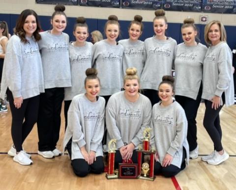 The team placed first out of four teams in high kick.