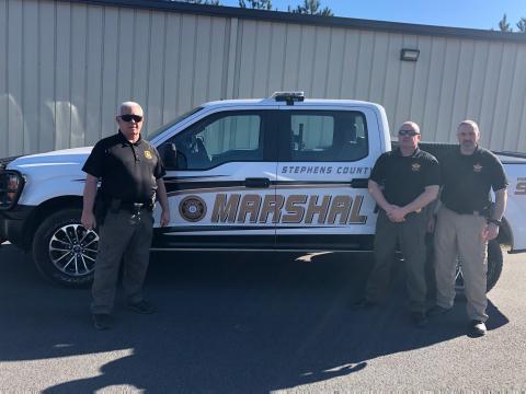 Stephens County has expanded its county marshal services from two to three marshals. They are (from left) chief Tony Addison, Joe Smith  and Rik Wise.