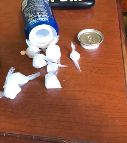 This soft drink can held suspected pre-packaged meth.