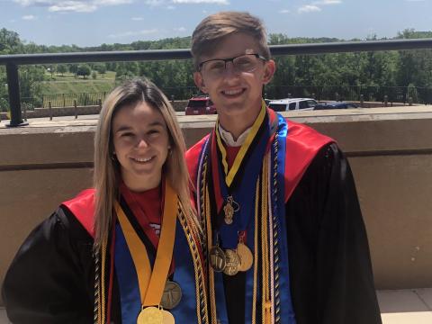 Class of 2021 valedictorian Dawson Jordan (right) and salutatorian Athena Malek.