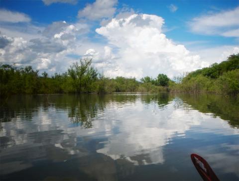 A scenic view of the upper reaches of the Tugaloo River.