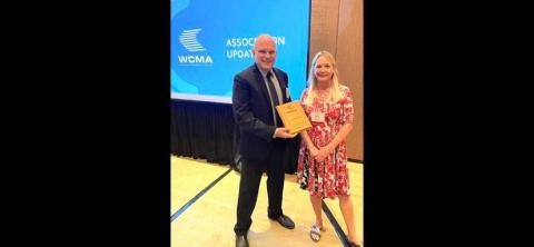 Osborne Wood CEO Leon Osborne (left) was recognized at the WCMA Fall Conference.