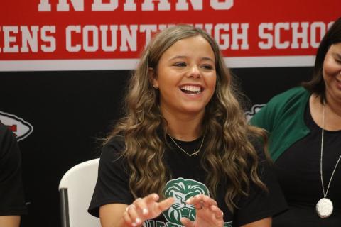 Sarah Franklin during her signing ceremony 