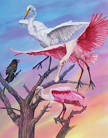 This piece of art, entitled The Instigator, is an example of Gail Watson’s work.