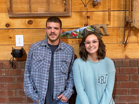 PTL Equipment 2022 Employee of the Year Katie Bennett (right) with 2021 award winner Jesse Crenshaw.