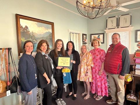 Pictured are (from left) WBL coordinators Ladonna Bartmas and  Jennifer Blassingame, Jordynne Randall, Alyssa Nalley, CK Morgan & Company owners Morgan & Michele Whiten and CTAE Director Rod Pipkin.