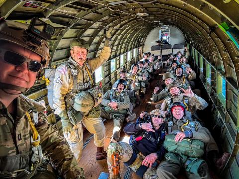 Eight actors from the iconic HBO series "Band of Brothers" joined forces with the All Airborne Batallion in Toccoa to earn their jump wings as part of the filming of a documentary.