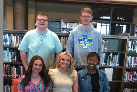 Rotary Club of Toccoa's Top 5 seniors for 2024 were; front row, left to right, Katheryn Oldham, Sailor Ott, and A'Niya Mayweather. Back row, left to right, Garvin Robinson and Micah Burkhart.