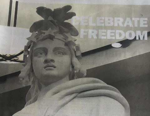 Pictured is the Statue of Freedom at the capitol in Washington, D.C.