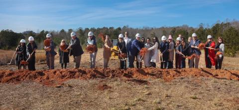 Plans for a new residential development on the Toccoa Bypass began Jan. 15 in a groundbreaking for Heritage Rise. Pictured, left to right, are Nila & Kailash Mittal; Rusty Haygood, DCA Deputy Commissioner; Megan Arrowood; Jeremy Arrowood; Ashely Hill, General Contractor Cloverleaf Construction; Christian Hamilton, County Administrator; Tara Simmon, Stephens County Commission Chair; Chuck Wright, Stephens County Commissioner; Bobby Shah, Karina Shah Dhwani Shah & Angel Shah, Ak New Ventures; Ketan & Komal Ga