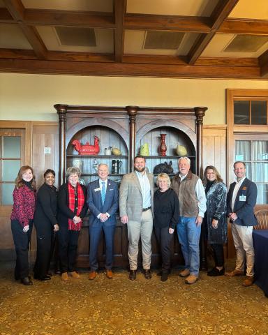 State legislators recently previewed the upcoming 2025 legislation session. Pictured are: Toccoa-Stephens County Chamber of Commerce Chair Lisa Lawson, Chamber vice-chair Cassandra Wilkins, Chamber executive board member Anne Shurley, Rep. Chris Erwin, Sen. Bo Hatchett, sponsors Letha and Rick Phillips, Chamber president Julie Paysen, and Chamber board of directors member Van Loskoski. Photo courtsey of the Toccoa-Stephens County Chamber of Commerce.