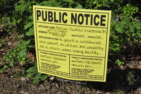 The Stephens County Planning Commission recommended denial of a proposed men's sober living home during its meeting on Tuesday night.